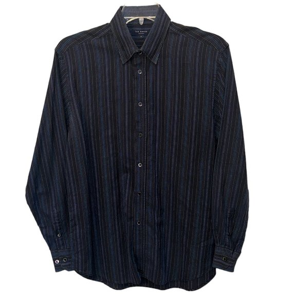 Men's Ted‎ Baker London Long Sleeve Button Down Dress Shirt Blue Size 4 (Large) - Picture 1 of 6